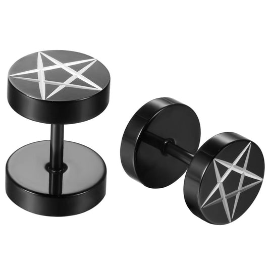 Stainless Steel Pentagram Stud Earrings - Elementsofthewitch