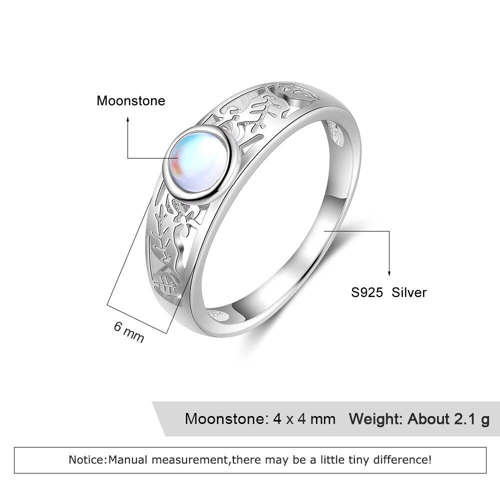 Sterling Silver Moonstone Ring - Elementsofthewitch