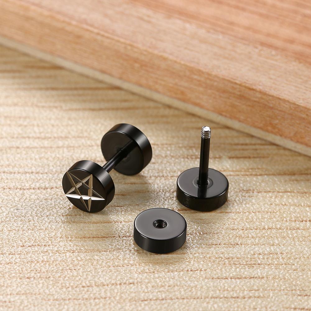 Stainless Steel Pentagram Stud Earrings - Elementsofthewitch