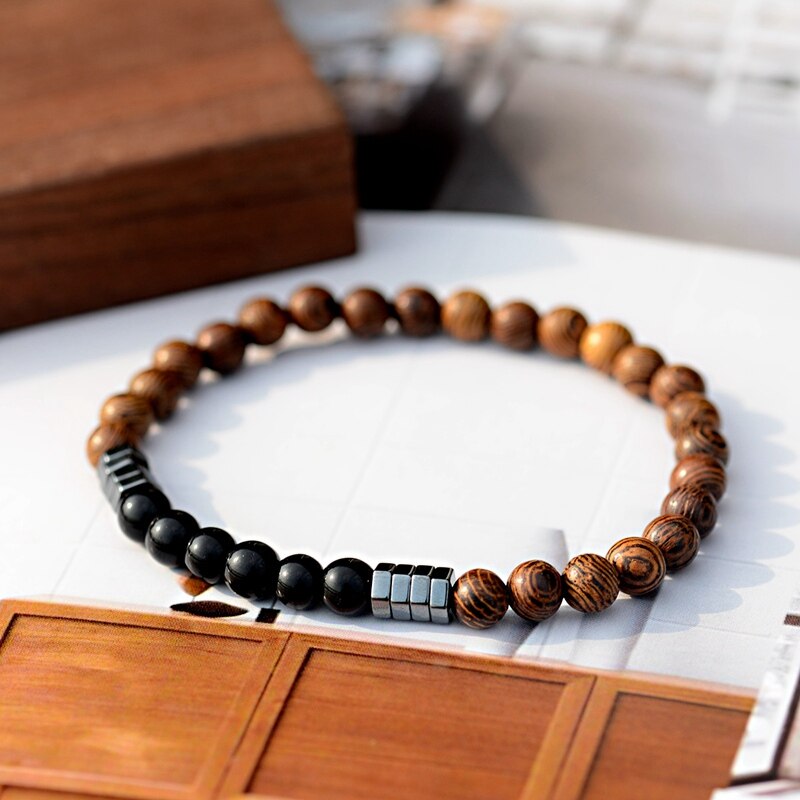 Natural Wood Beads Bracelet - Elementsofthewitch
