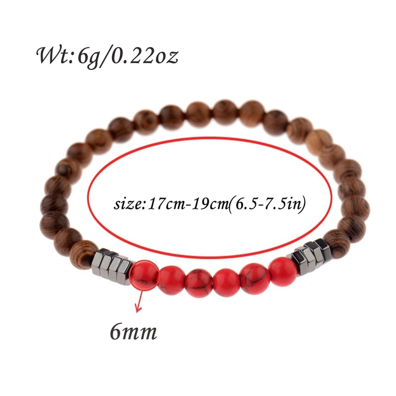 Natural Wood Beads Bracelet - Elementsofthewitch