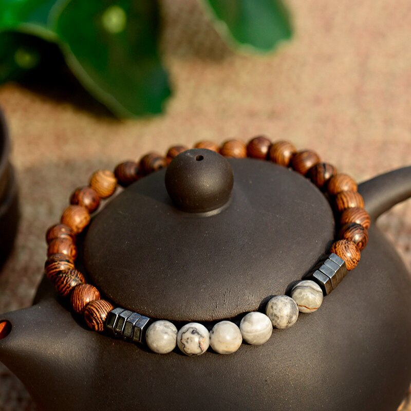 Natural Wood Beads Bracelet - Elementsofthewitch