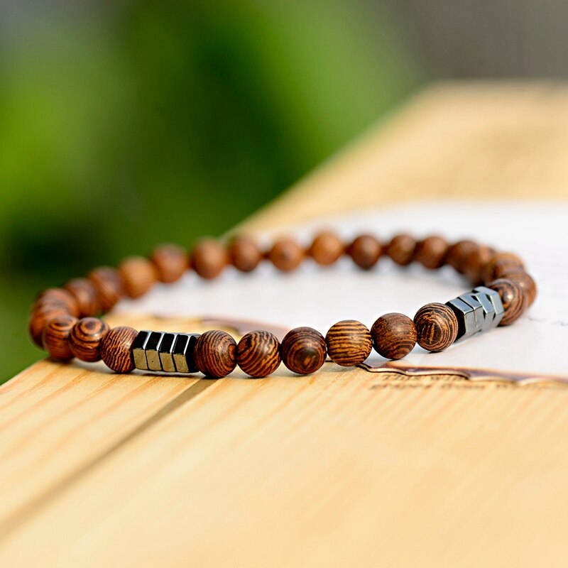 Natural Wood Beads Bracelet - Elementsofthewitch
