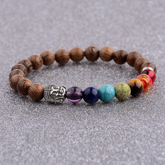 Natural Wooden Beaded Bracelet - Elementsofthewitch
