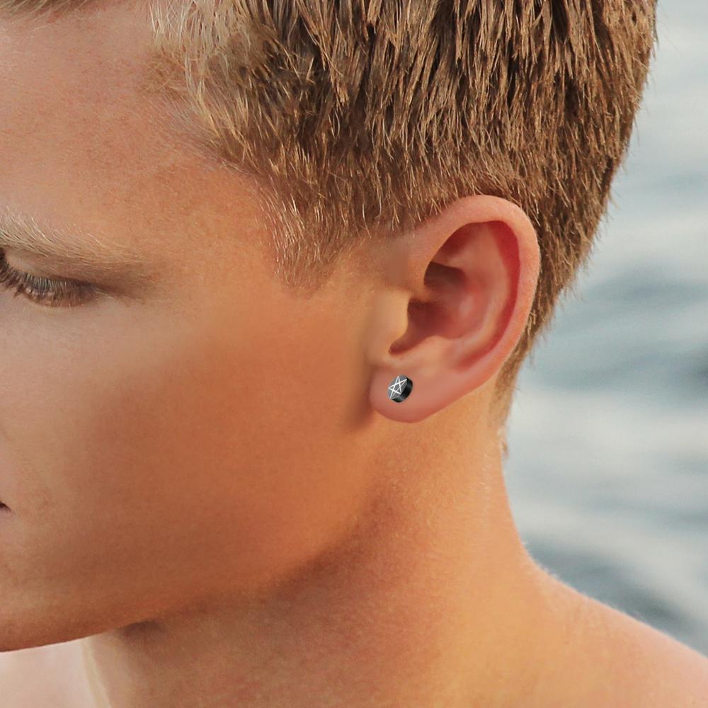 Stainless Steel Pentagram Stud Earrings - Elementsofthewitch