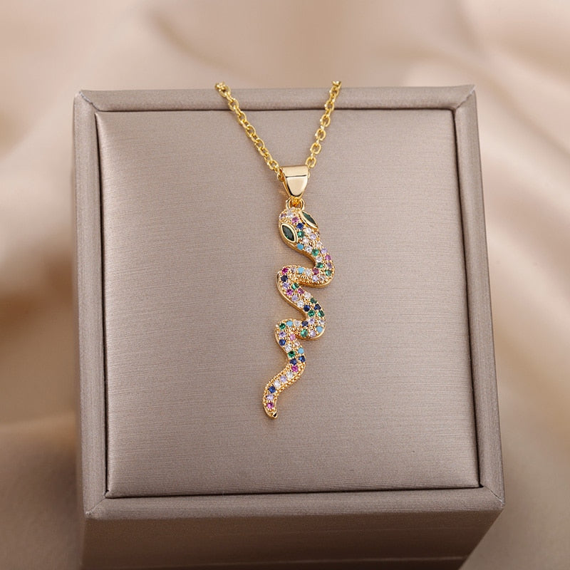 Snake Pendant Necklace - Elementsofthewitch