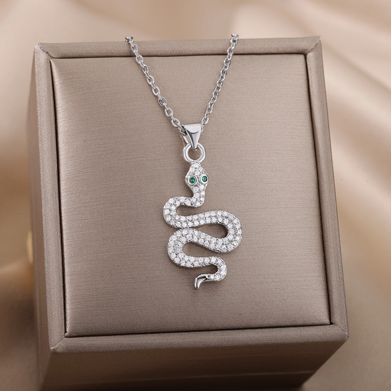 Snake Pendant Necklace - Elementsofthewitch